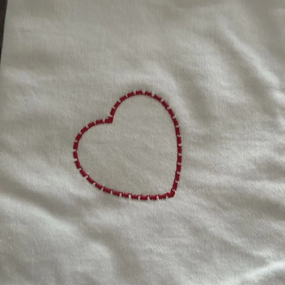 White Upcycled Square Napkins with Border Custom Home Heart Embroidery Set of 4
